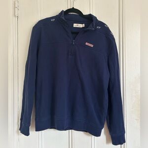 Vineyard Vines Navy Embroidered Whales Quarter Zip